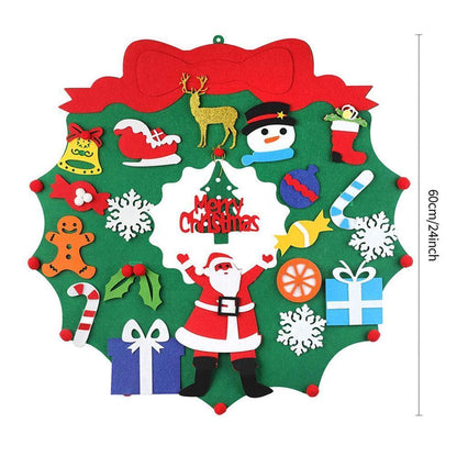 DIY Felt Christmas Wreath Wall Hanging Decor - Without light V1263-JX-1394