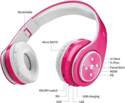 babies Bluetooth Headphones - Volume Limited Foldable - Wireless Headphones with Mic V1263-JX-14