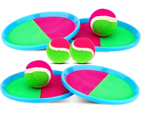 Toys Toss and Catch Game Set, Ball Sports Games with Paddles Balls and Storage Bag, Cotton ball toys V1263-JX-1402