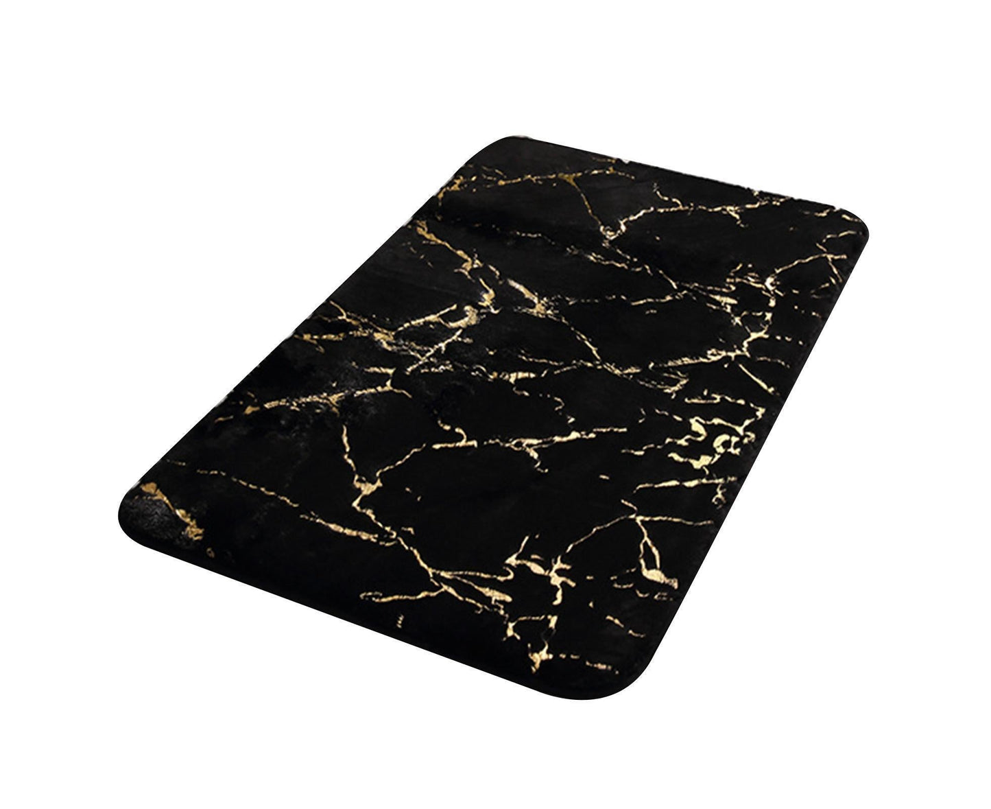 Floor Mat Anti-slip Water Absorbent Polyester Rectangular Door Carpet Cushion for Daily Use-Black 50*80cm V1263-JX-1420