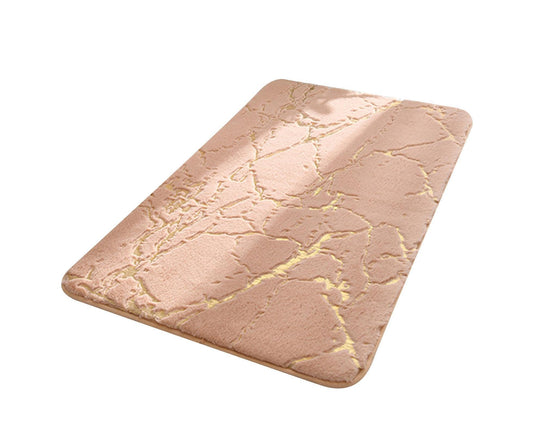 Floor Mat Anti-slip Water Absorbent Polyester Rectangular Door Carpet Cushion for Daily Use-Camel 50*80cm V1263-JX-1421