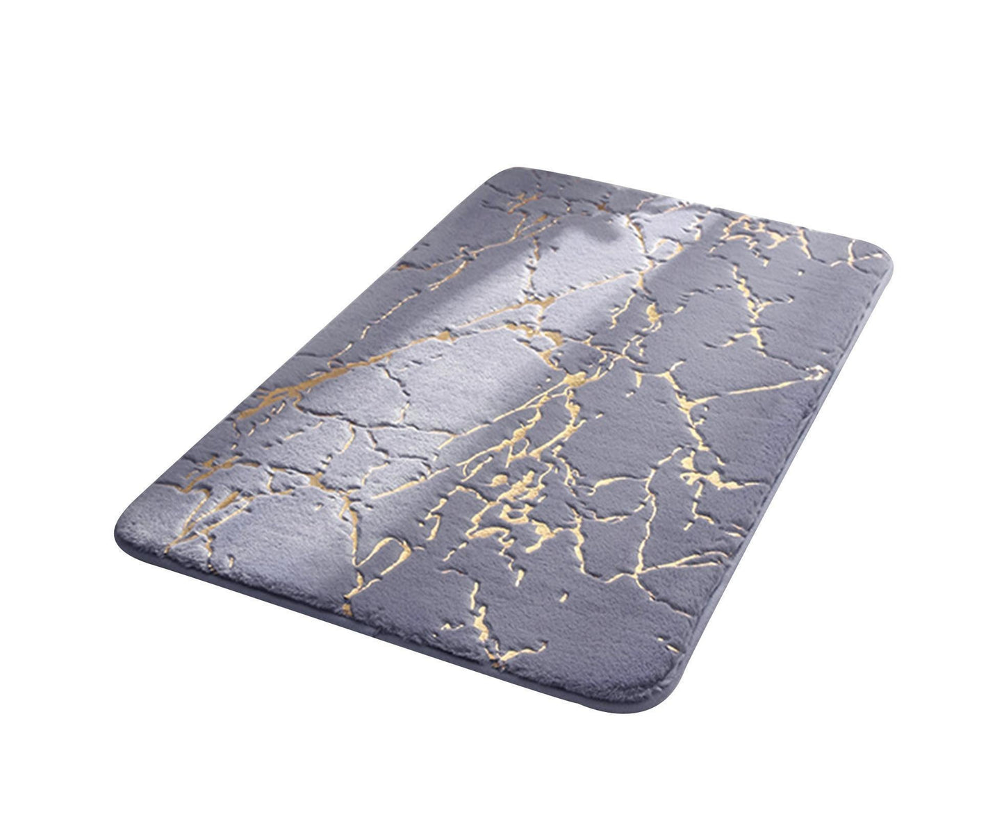 Floor Mat Anti-slip Water Absorbent Polyester Rectangular Door Carpet Cushion for Daily Use-Grey 50*80cm V1263-JX-1422