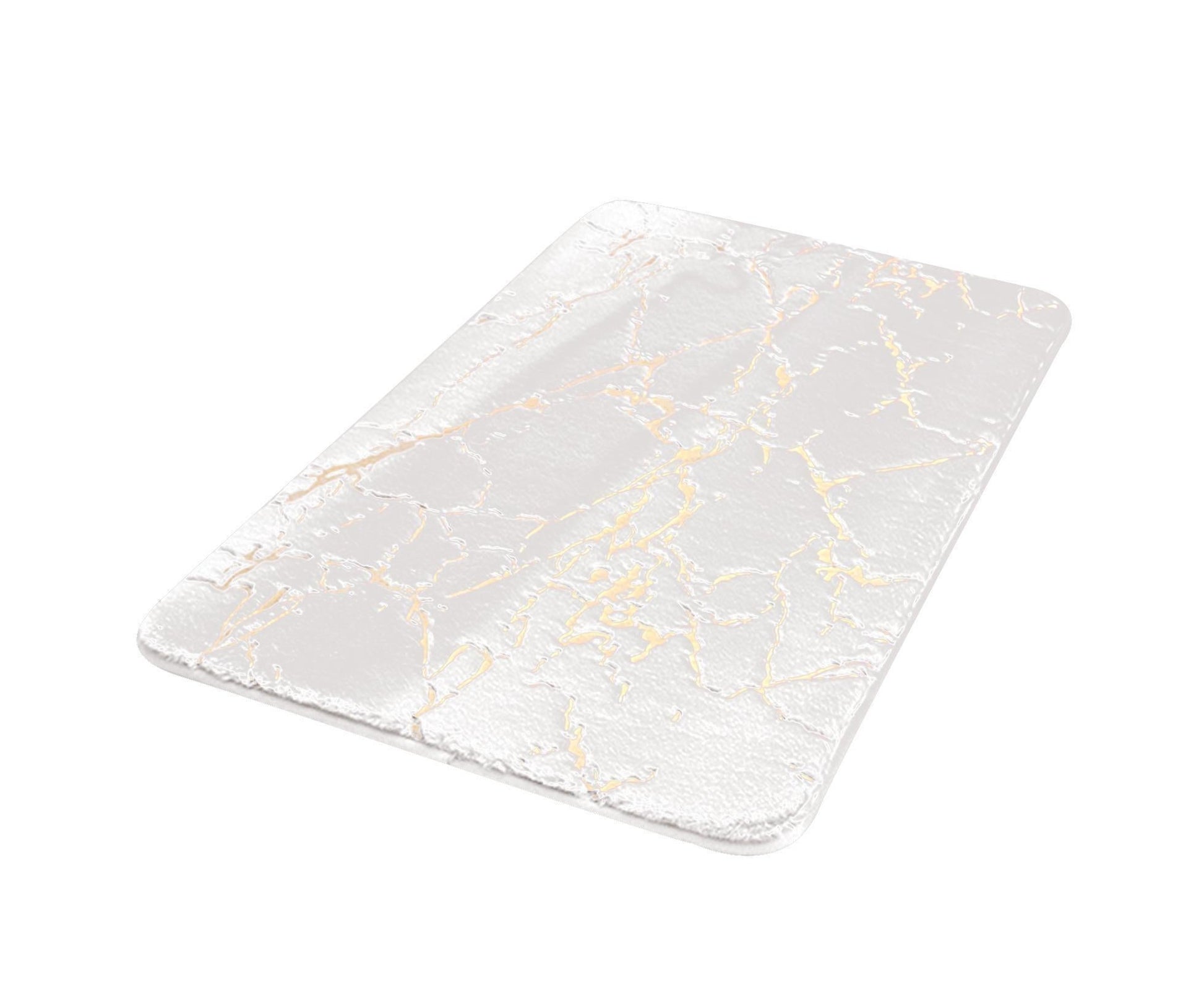Floor Mat Anti-slip Water Absorbent Polyester Rectangular Door Carpet Cushion for Daily Use-Milky White V1263-JX-1423