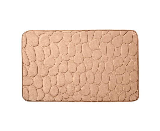 Floor Rugs Easy Clean Water Absorbent Solid Color Anti-slip Entrance Door Bath Mat for Home-Camel 50*80cm V1263-JX-1424