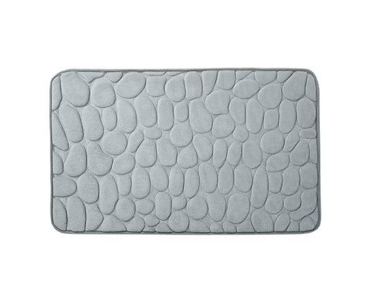 Floor Rugs Easy Clean Water Absorbent Solid Color Anti-slip Entrance Door Bath Mat for Home-Grey 50*80cm V1263-JX-1426