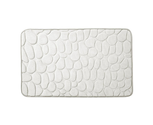 Floor Rugs Easy Clean Water Absorbent Solid Color Anti-slip Entrance Door Bath Mat for Home-Milky White V1263-JX-1428