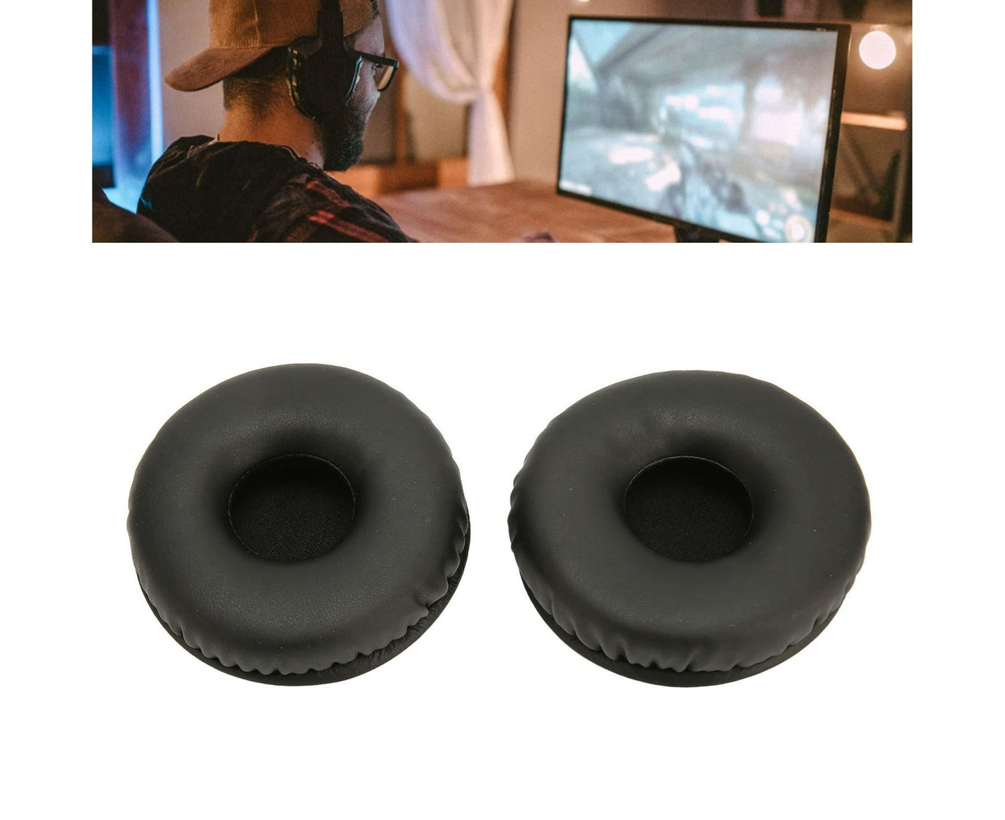 Ear Cushions Replacement Comfortable Breathable Protein Leather Earpads for WH XB700 Wireless Headphones V1263-JX-143