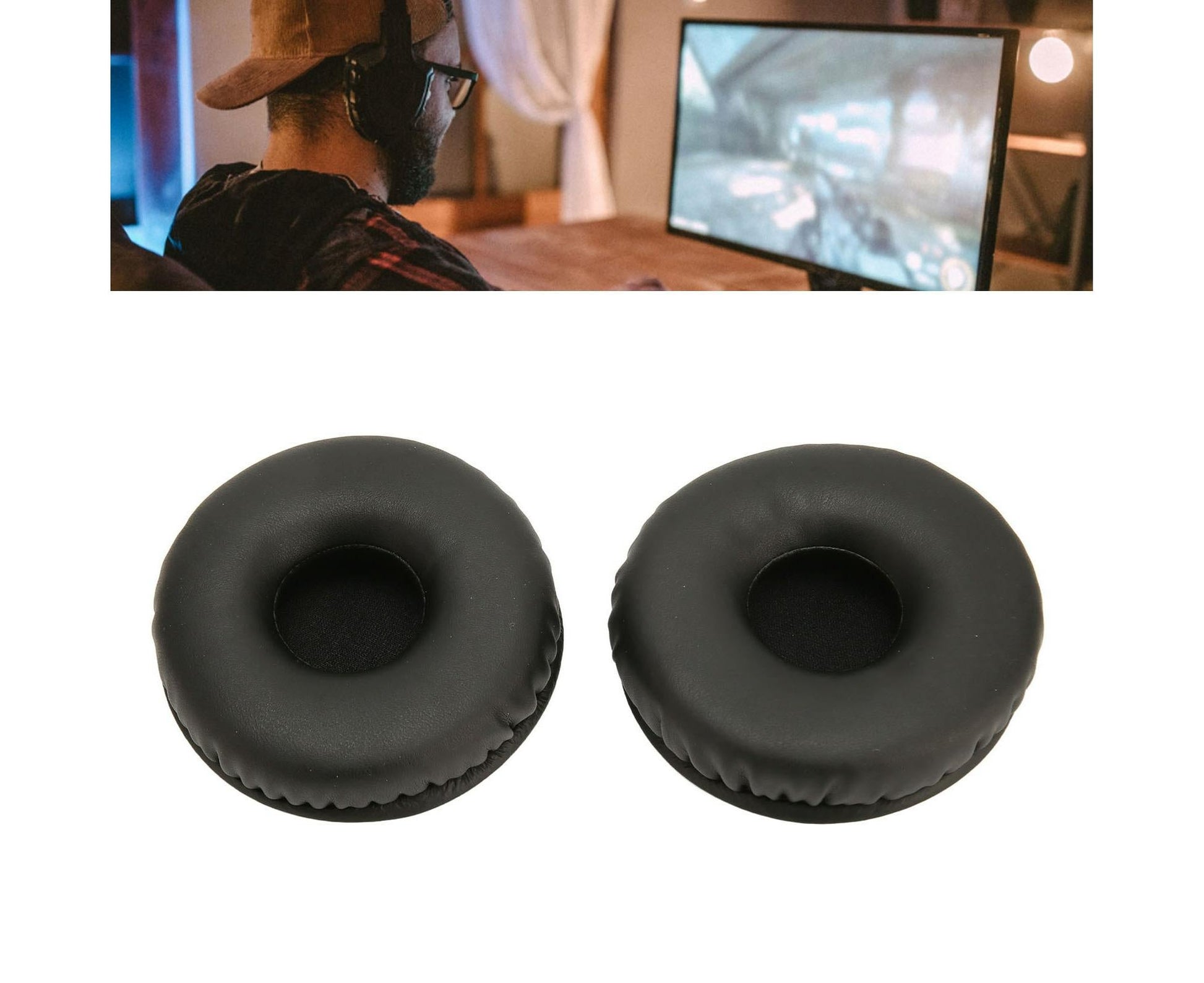 Ear Cushions Replacement Comfortable Breathable Protein Leather Earpads for WH XB700 Wireless Headphones V1263-JX-143