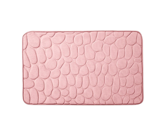 Floor Rugs Easy Clean Water Absorbent Solid Color Anti-slip Entrance Door Bath Mat for Home-Pink 50*80cm V1263-JX-1430