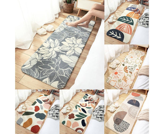 Floral Print Anti Slip Carpet Floor Mat Rug Cushion Bedroom Living Room Decor-60*160cm V1263-JX-1432