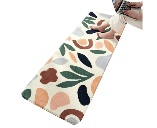 Floral Print Anti Slip Carpet Floor Mat Rug Cushion Bedroom Living Room Decor-60*160cm V1263-JX-1434