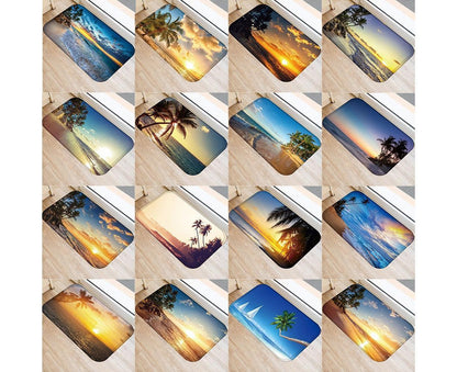 Fresh Beach Sky Kitchen Hallway Door Mat Entrance Rug Non-slip Bathroom Carpet V1263-JX-1435