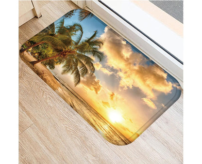 Fresh Beach Sky Kitchen Hallway Door Mat Entrance Rug Non-slip Bathroom Carpet V1263-JX-1435