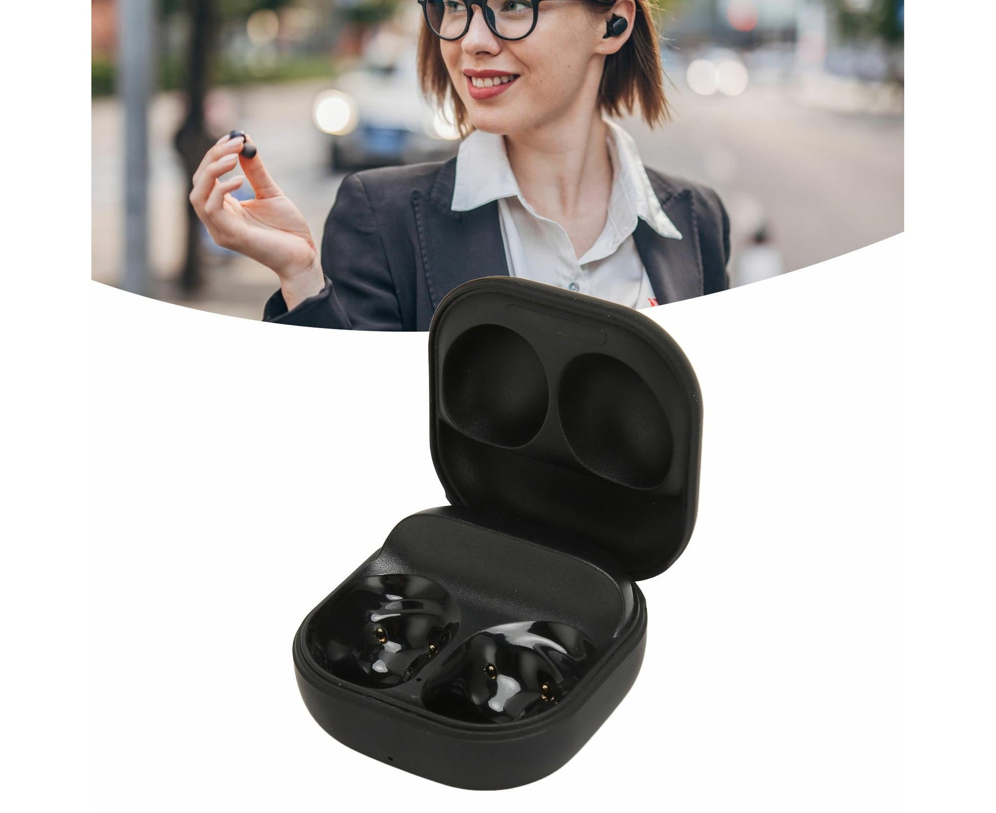 Bluetooth Earbuds Charging Case 450mAh Replacement Wireless Charger for Galaxy Buds Pro SM R190 Black V1263-JX-144