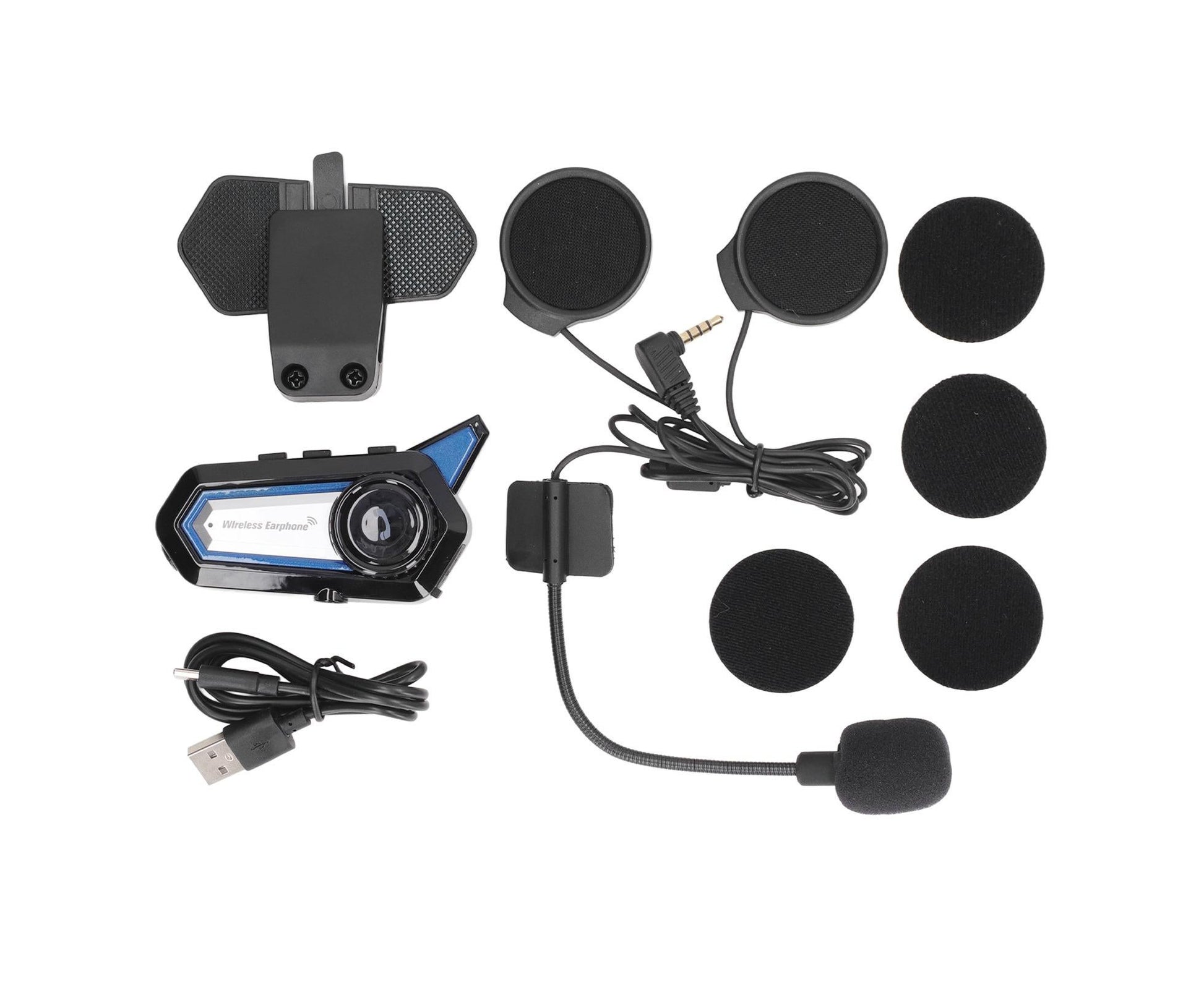 BT31 Motorcycle Bluetooth Helmet Headset Wireless Hands Free Stereo Waterproof Noise Cancelling Headset with V1263-JX-145