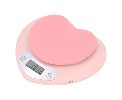 1g Accuracy Digital Kitchen Scale 5kg Household Small Heart Shape Rechargeable Food Scale for Cooking Baking V1263-JX-1451