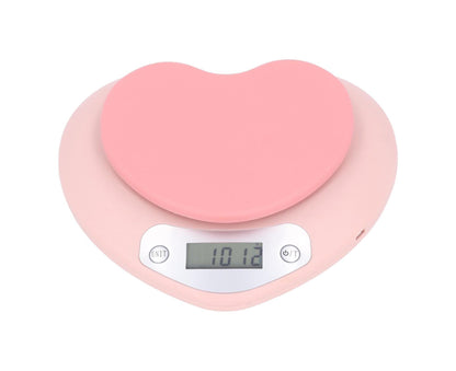 1g Accuracy Digital Kitchen Scale 5kg Household Small Heart Shape Rechargeable Food Scale for Cooking Baking V1263-JX-1451