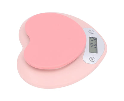 1g Accuracy Digital Kitchen Scale 5kg Household Small Heart Shape Rechargeable Food Scale for Cooking Baking V1263-JX-1451
