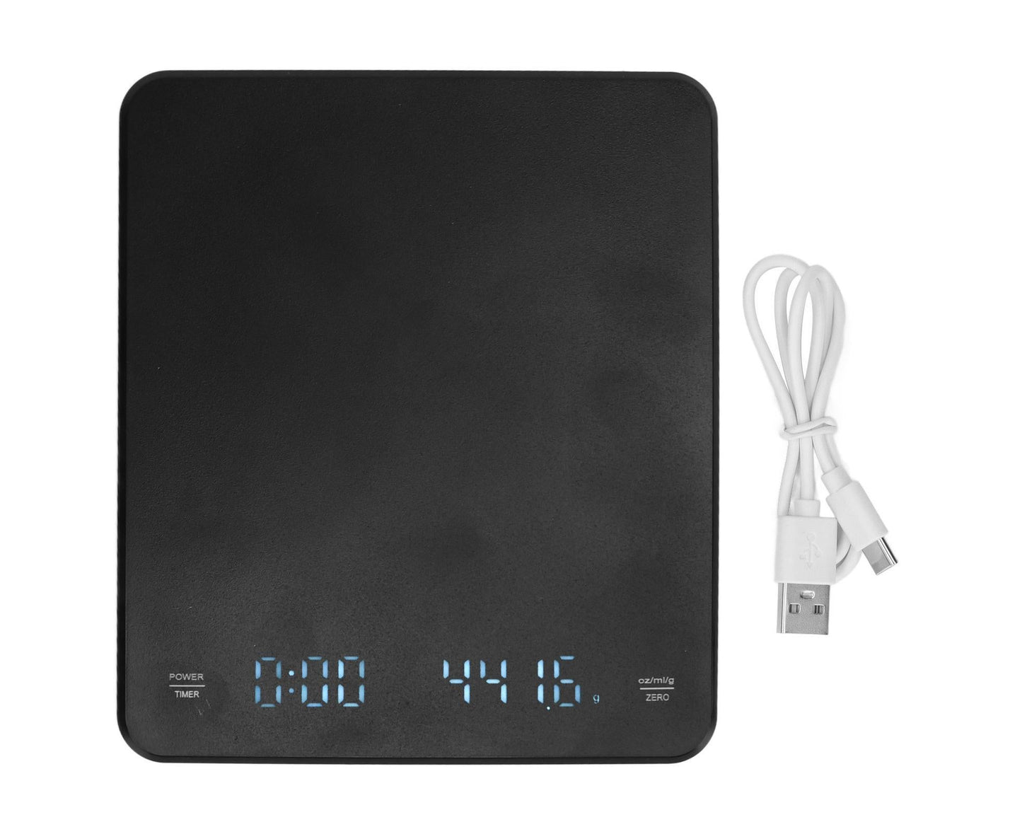 3kg/0.1g Digital Coffee Scale with Timer LED Invisible Screen Coffee Electronic Scale USB Charging Matte Black V1263-JX-1460