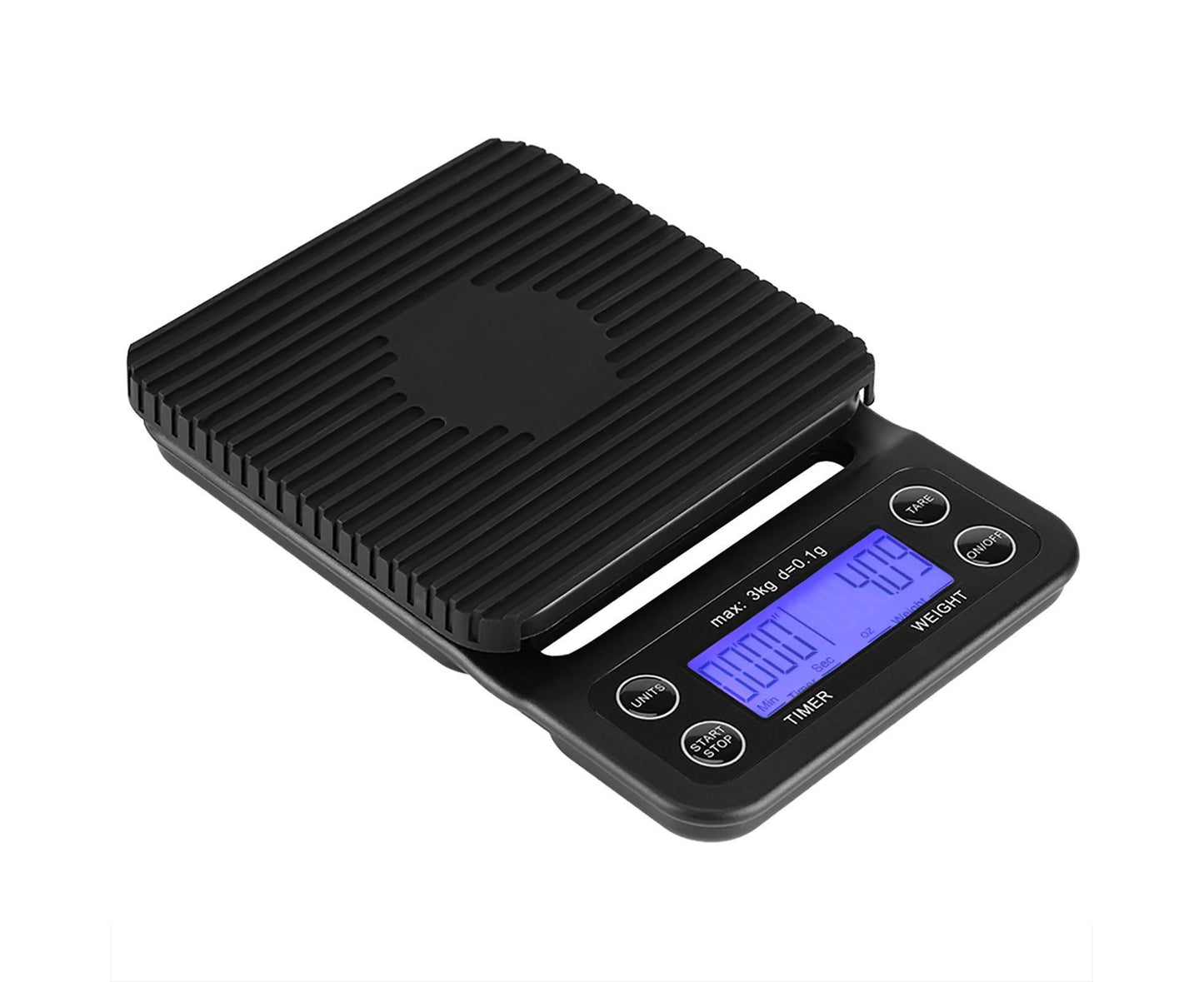3KG/0.1g Digital Kitchen Food Scale Drip Coffee Weighing with Timer (Bluish Violet Backlight) V1263-JX-1461
