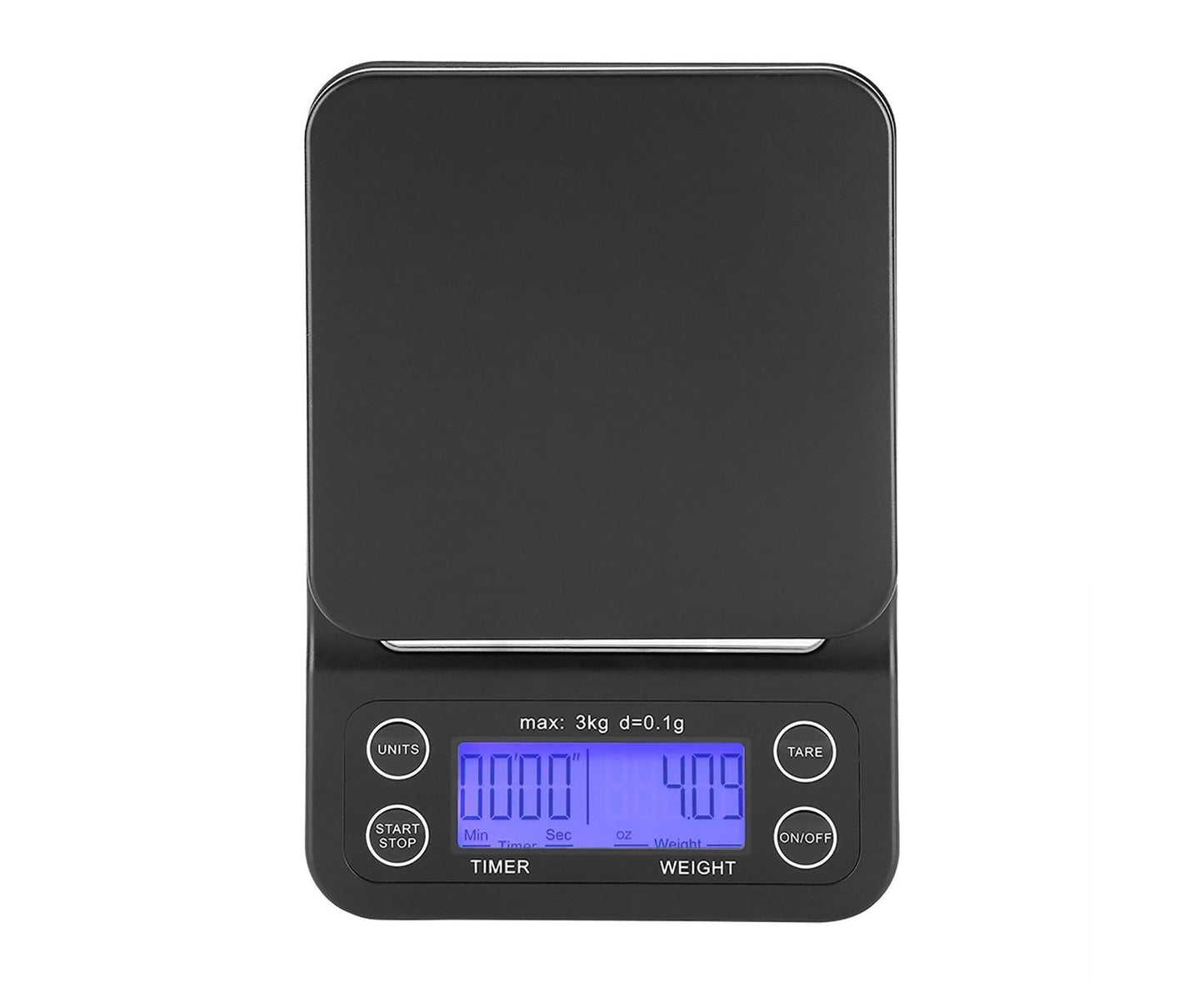 3KG/0.1g Digital Kitchen Food Scale Drip Coffee Weighing with Timer (Bluish Violet Backlight) V1263-JX-1461