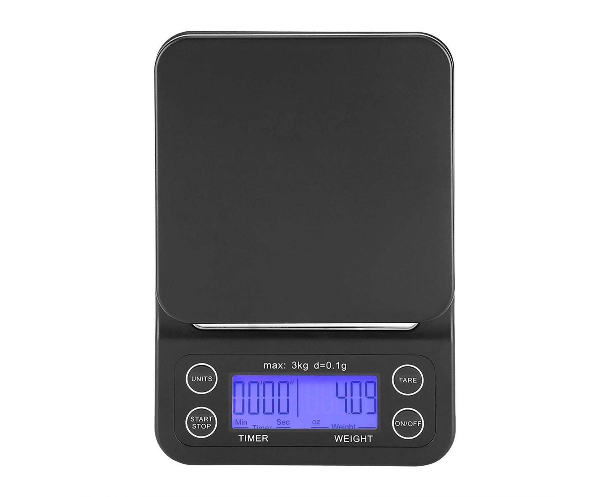 3KG/0.1g Digital Kitchen Food Scale Drip Coffee Weighing with Timer (Bluish Violet Backlight) V1263-JX-1461