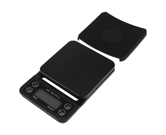 3KG/0.1g Electronic Digital Kitchen Food Scale Drip Coffee Weighing with Timer(Green Backlight) V1263-JX-1462