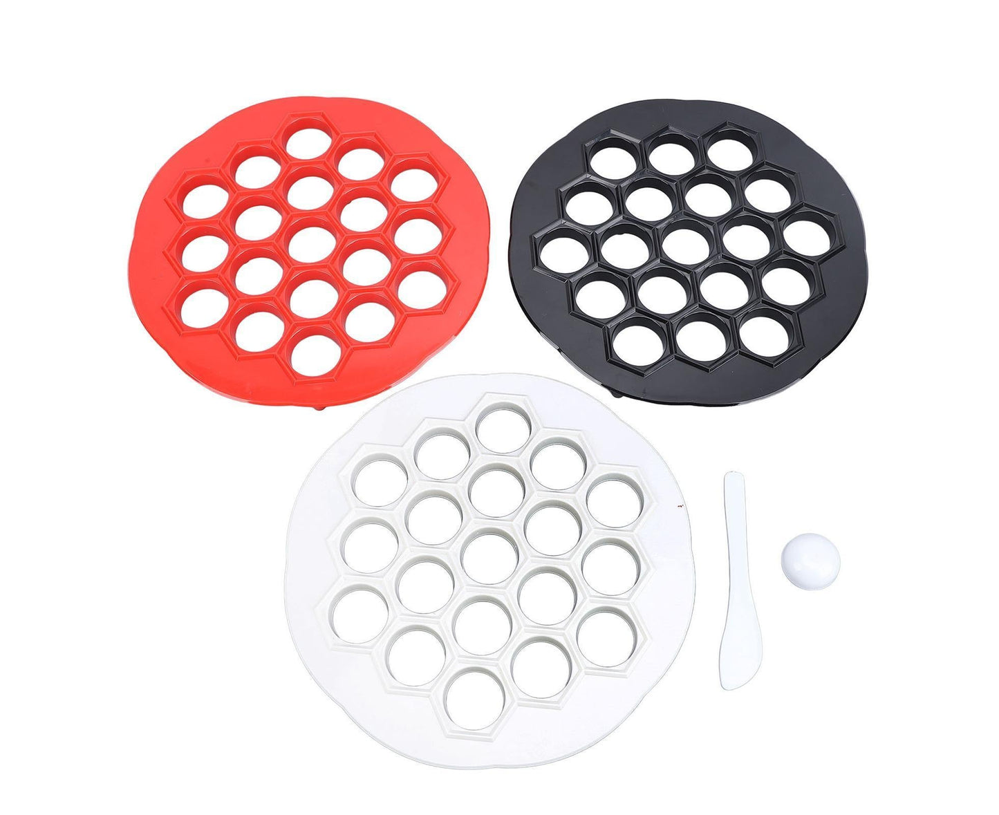 3pcs Russian Dumpling Maker Multifunctional 19 Holes Food Grade Easy Cleaning Ravioli Maker Mould for Kitchen V1263-JX-1463