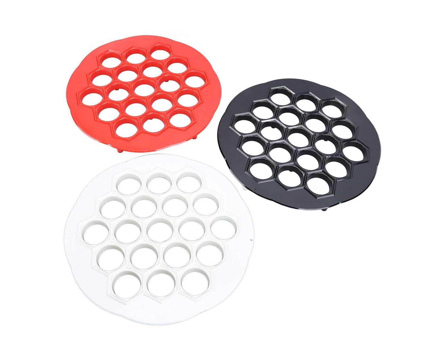3pcs Russian Dumpling Maker Multifunctional 19 Holes Food Grade Easy Cleaning Ravioli Maker Mould for Kitchen V1263-JX-1463