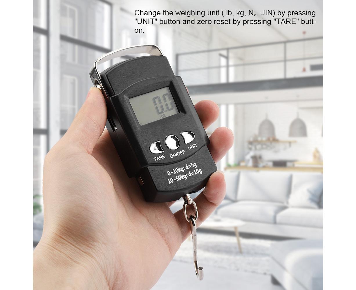 50KG/10G Portable Electronic LCD Digital Weight Scale with Tape Measure Hook V1263-JX-1466