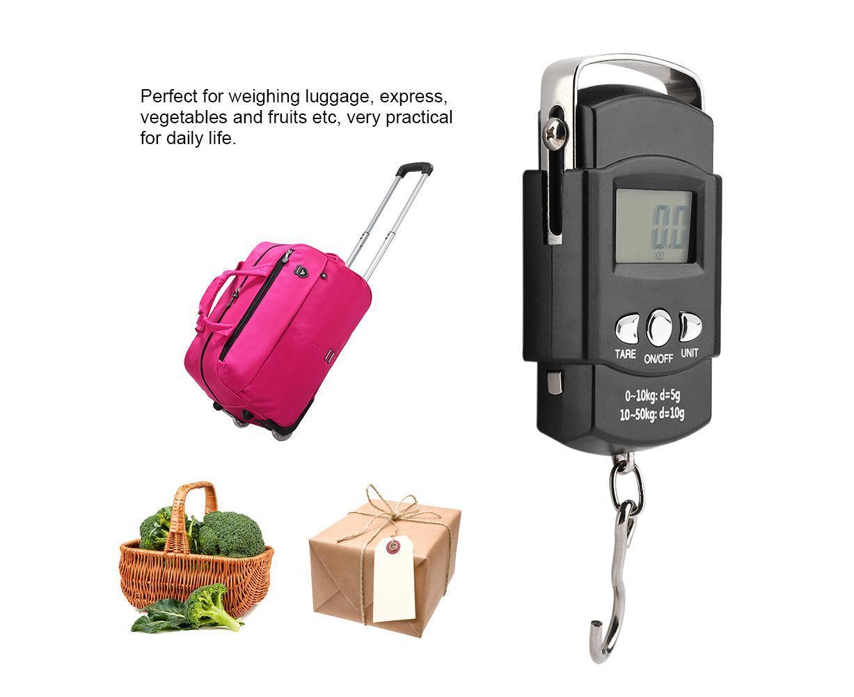 50KG/10G Portable Electronic LCD Digital Weight Scale with Tape Measure Hook V1263-JX-1466