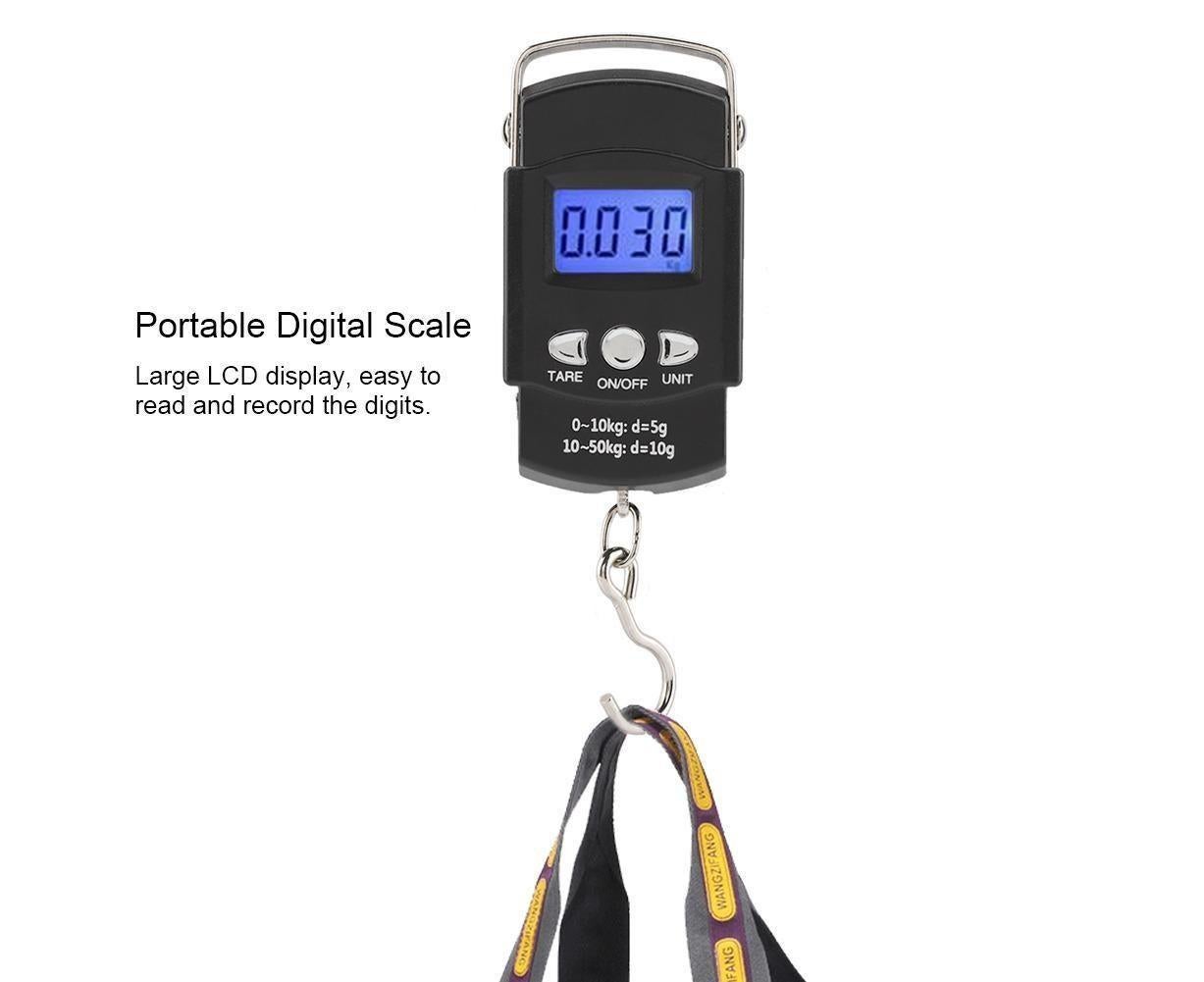50KG/10G Portable Electronic LCD Digital Weight Scale with Tape Measure Hook V1263-JX-1466