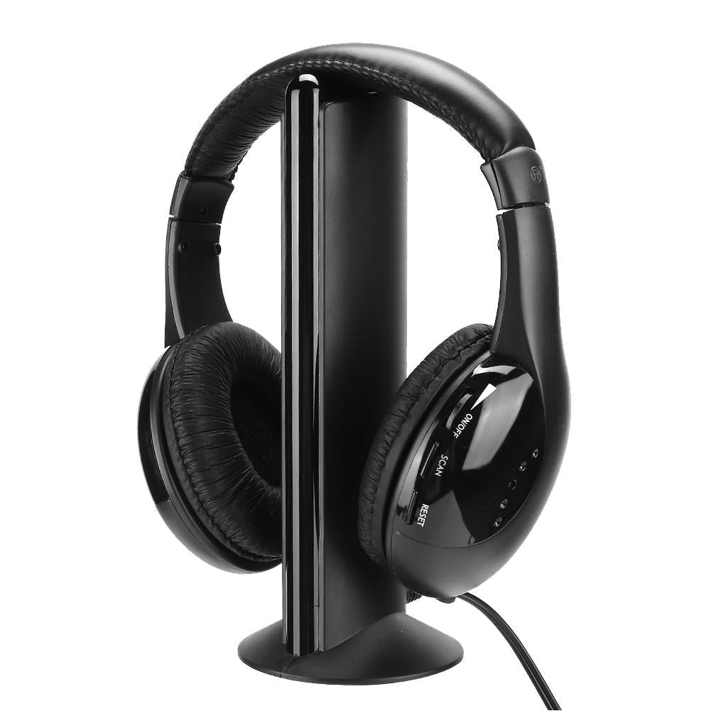5 in 1 FM Wireless Headset Built in Microphone Earphone Headset with Charging Stand V1263-JX-147