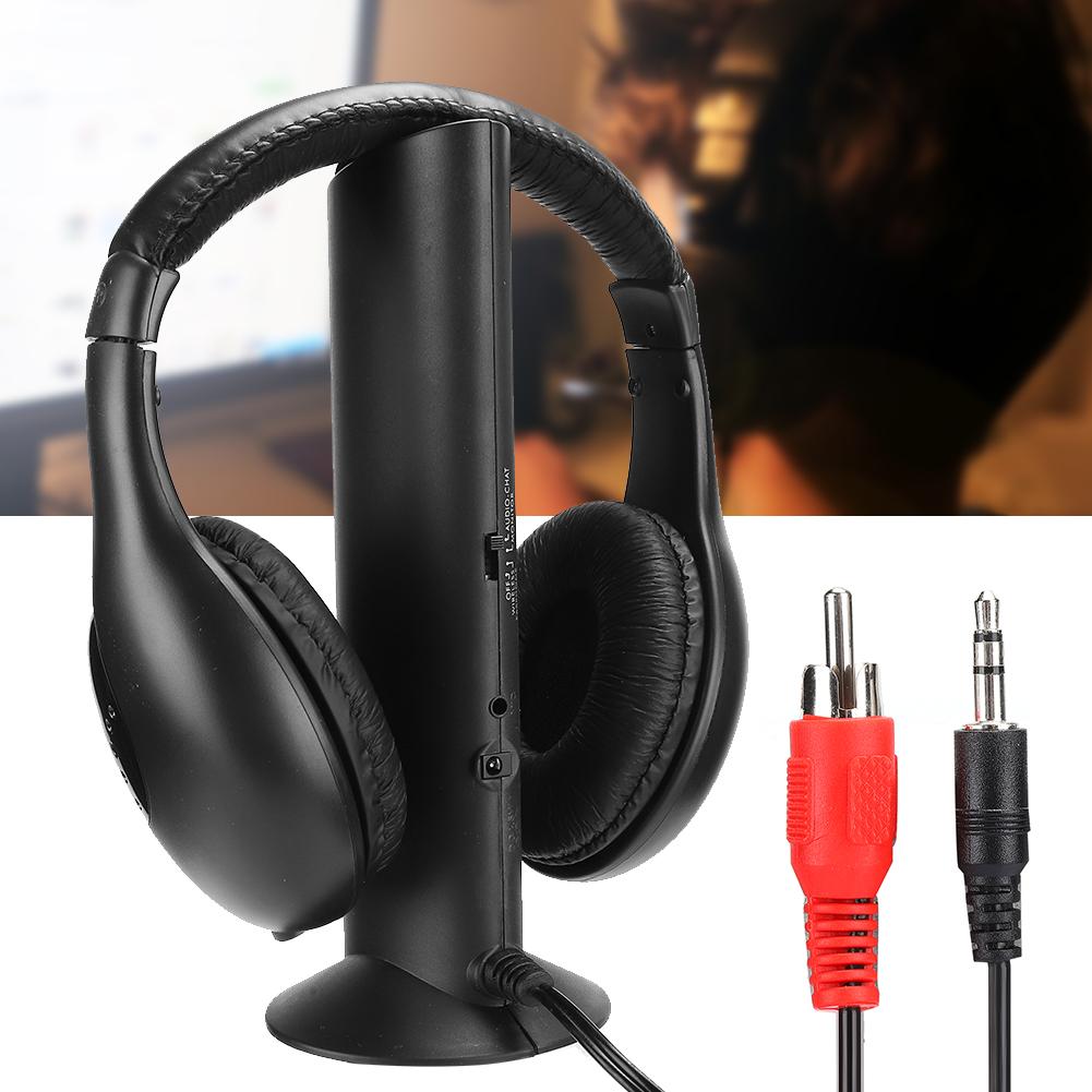 5 in 1 FM Wireless Headset Built in Microphone Earphone Headset with Charging Stand V1263-JX-147