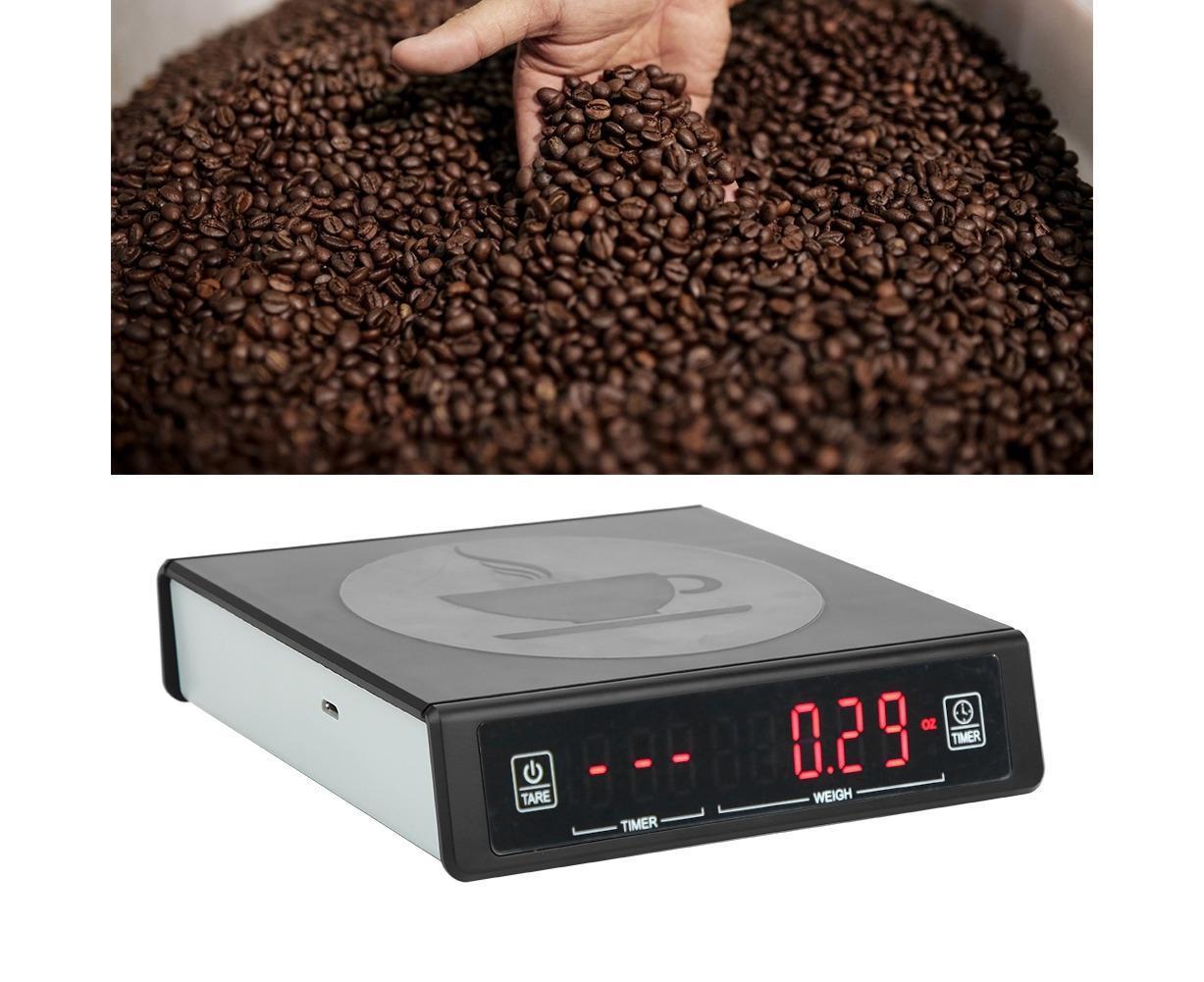 Black Coffee Baking Kitchen Electronic Scale Battery Rechargeable with Timing Function 3kg/0.1g V1263-JX-1471