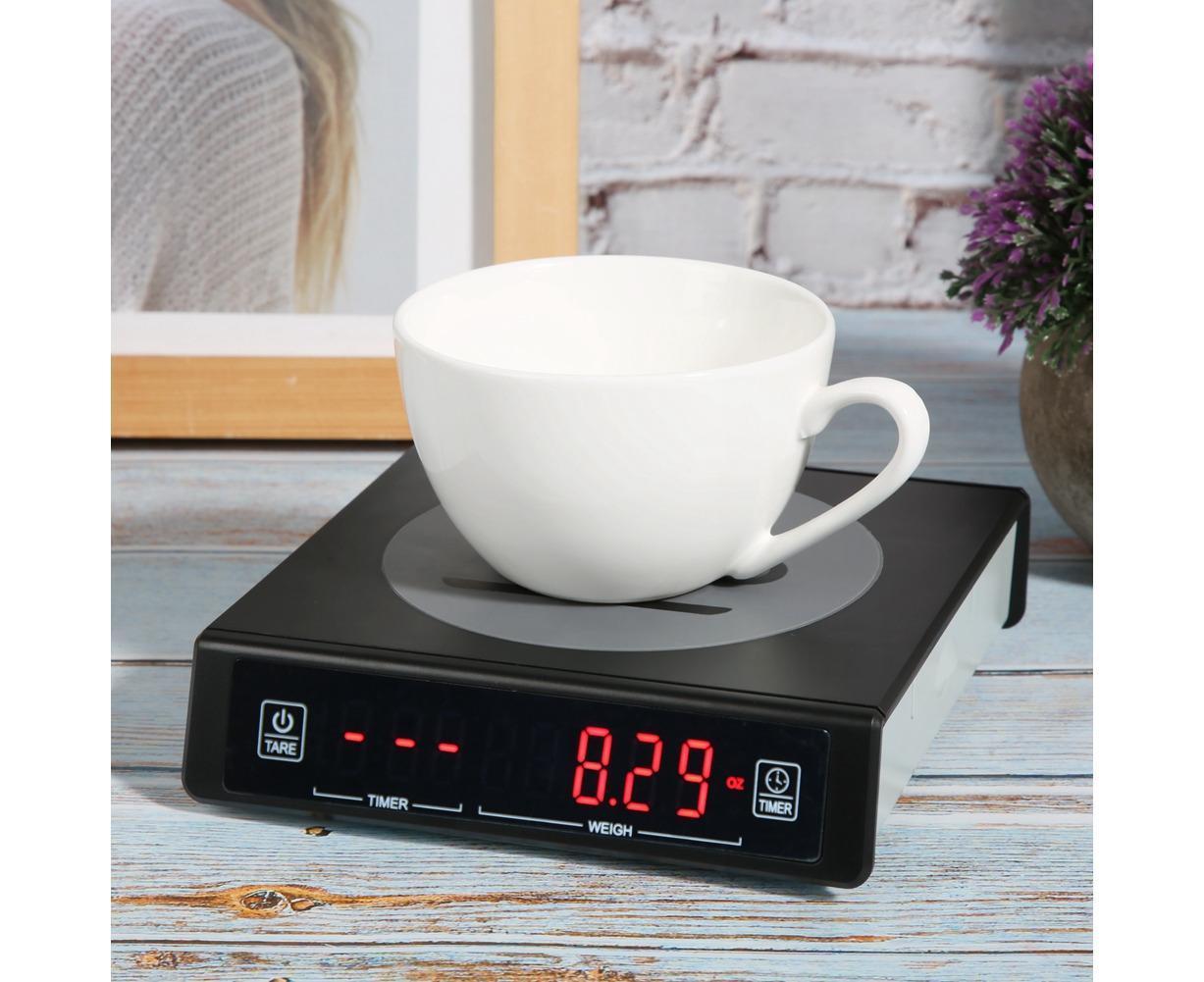 Black Coffee Baking Kitchen Electronic Scale Battery Rechargeable with Timing Function 3kg/0.1g V1263-JX-1471