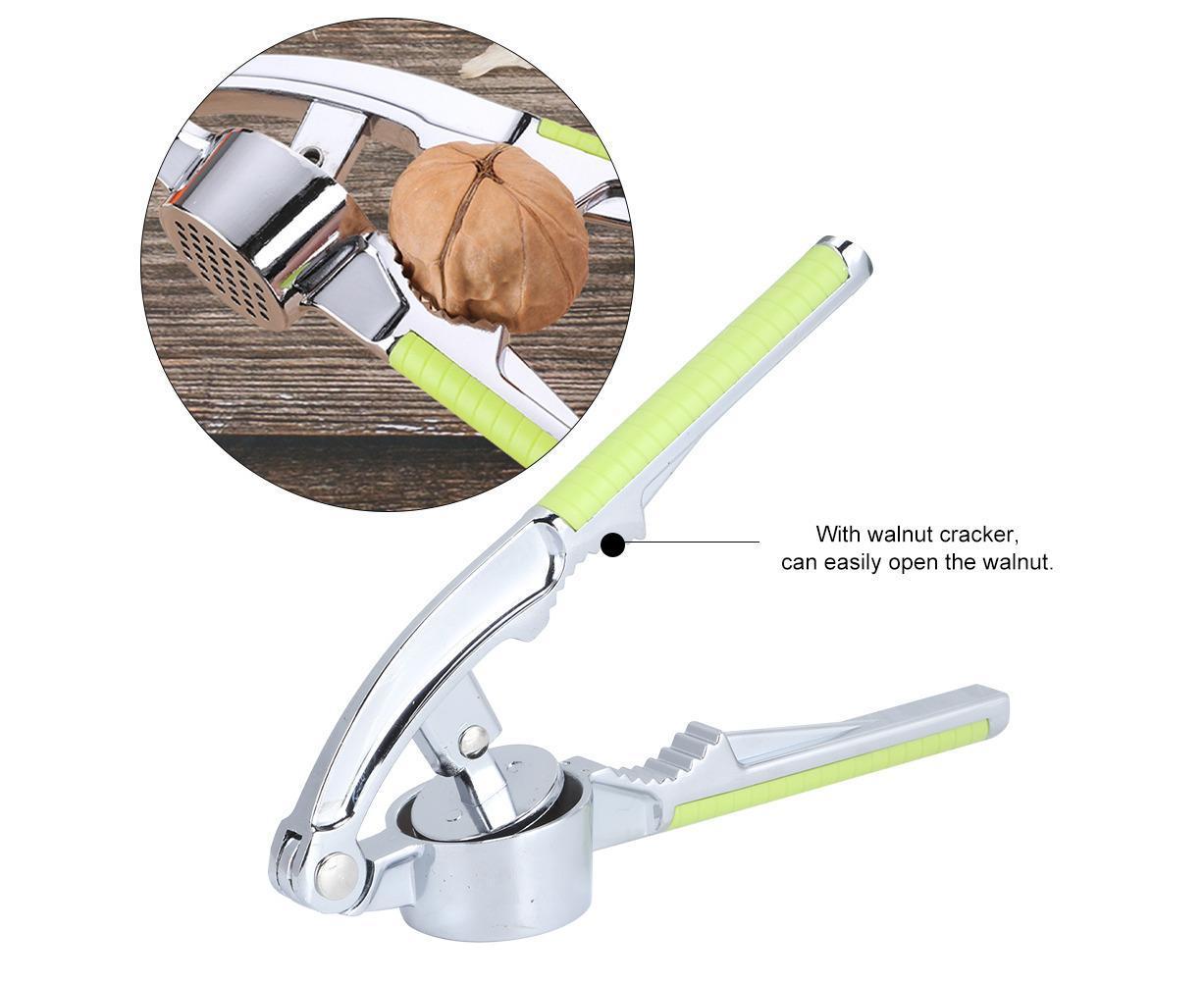 Kitchen Portable Manual Food Garlic Press Grinder Crusher Masher Walnut Cracker for Home Use V1263-JX-1498