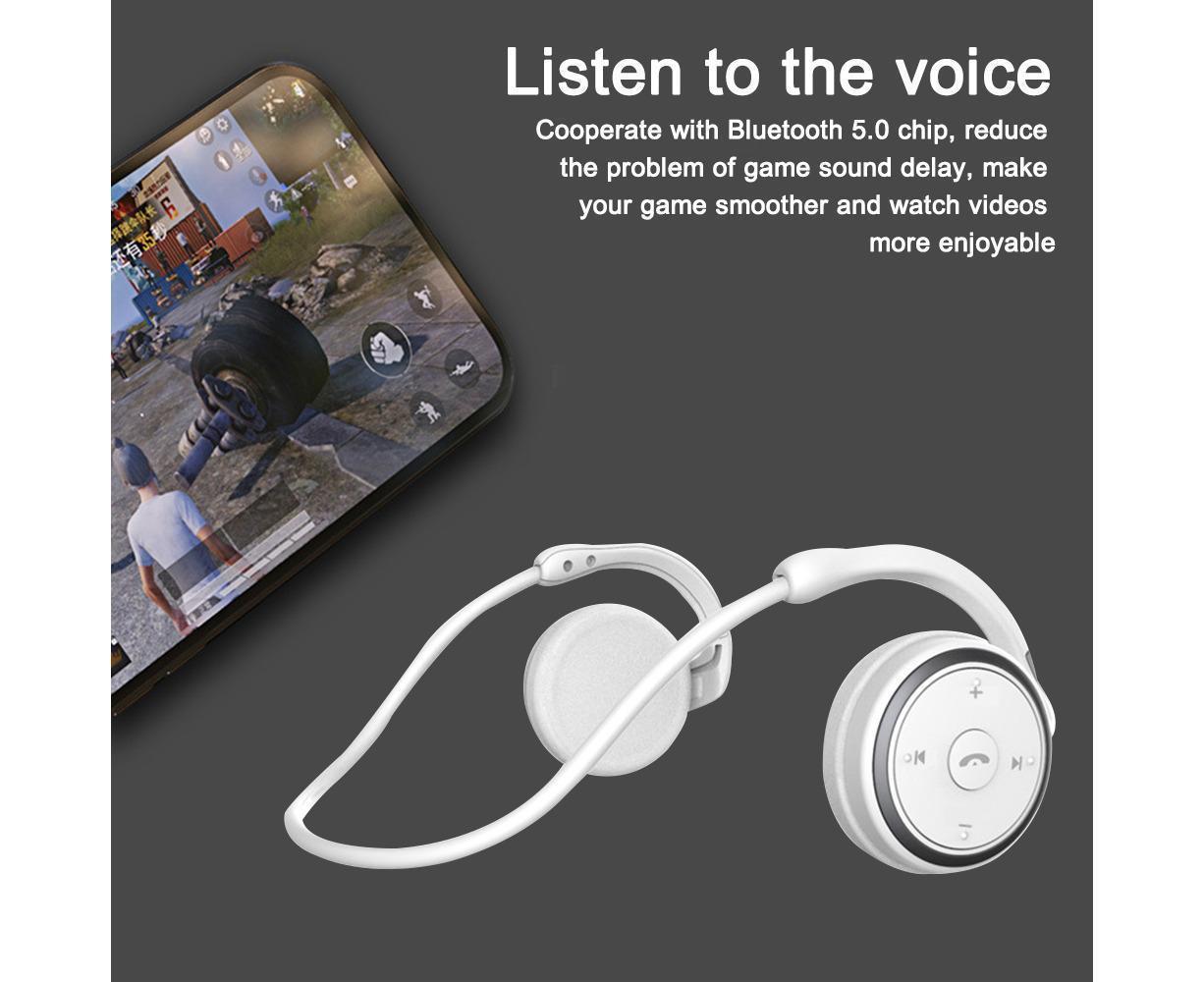 Neckband Headphones - Lightweight Foldable - Wireless Sweatproof Sports Headset with Mic V1263-JX-15