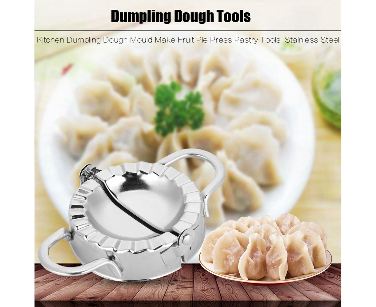 Kitchen Stainless Steel Dumpling Dough Mould Make Fruit Pie Press Pastry Tools(Large Size) V1263-JX-1501