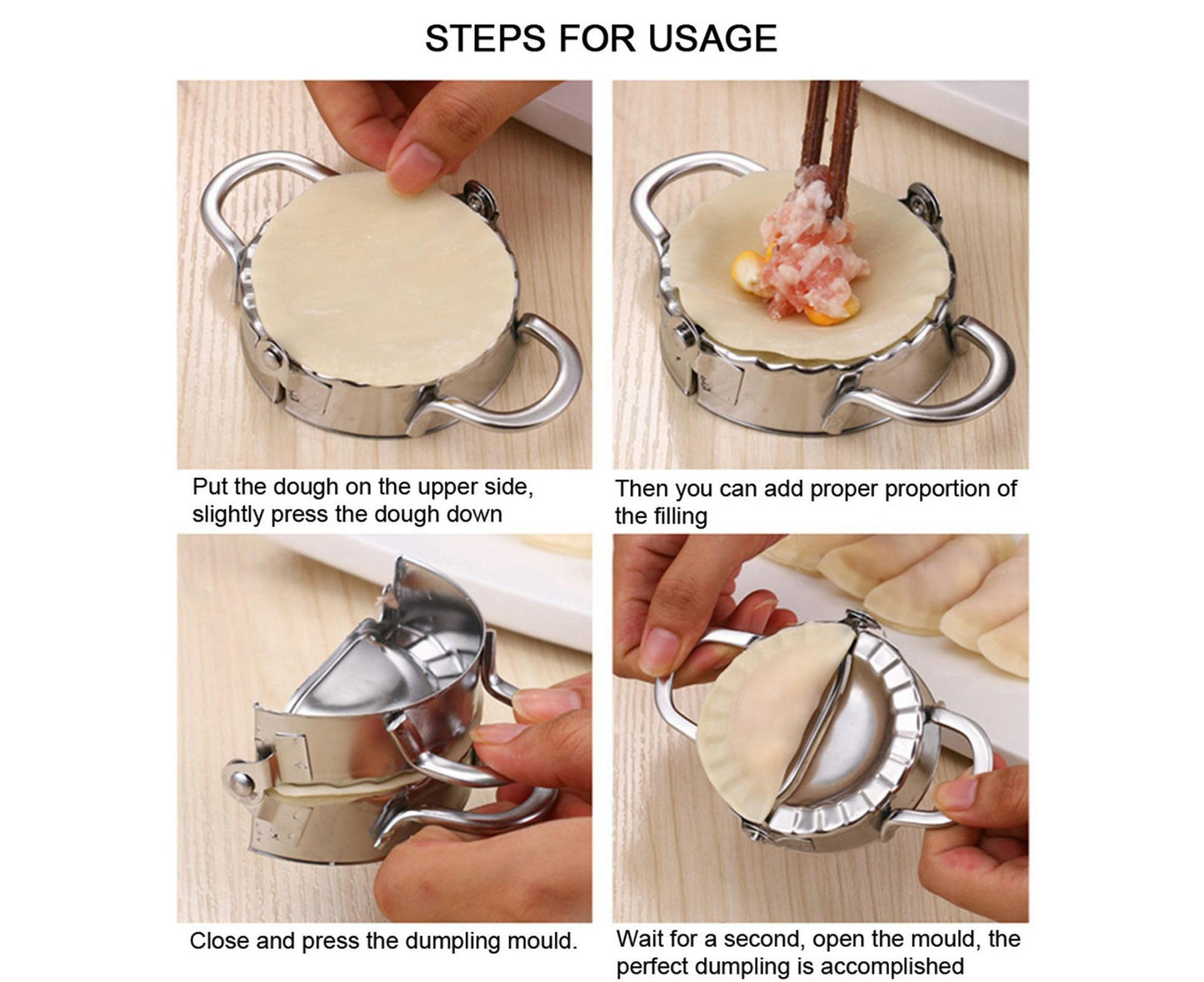 Kitchen Stainless Steel Dumpling Dough Mould Make Fruit Pie Press Pastry Tools(Large Size) V1263-JX-1501