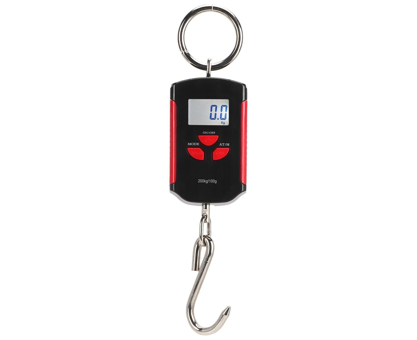 Portable Electronic Hanging Scale Digital LCD Backlit Display kg/lb/JIN 200KG W/HookRed Frame V1263-JX-1516