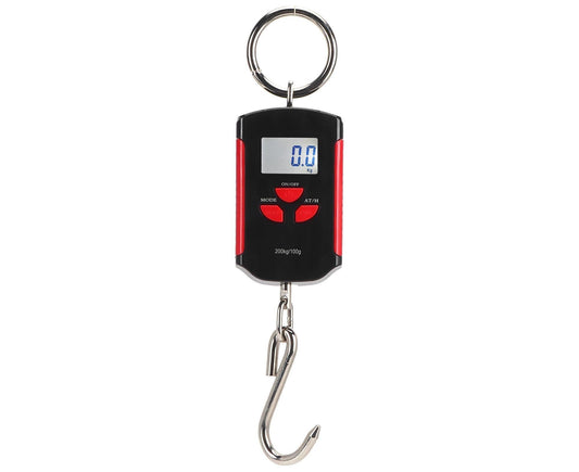 Portable Electronic Hanging Scale Digital LCD Backlit Display kg/lb/JIN 200KG W/HookRed Frame V1263-JX-1516