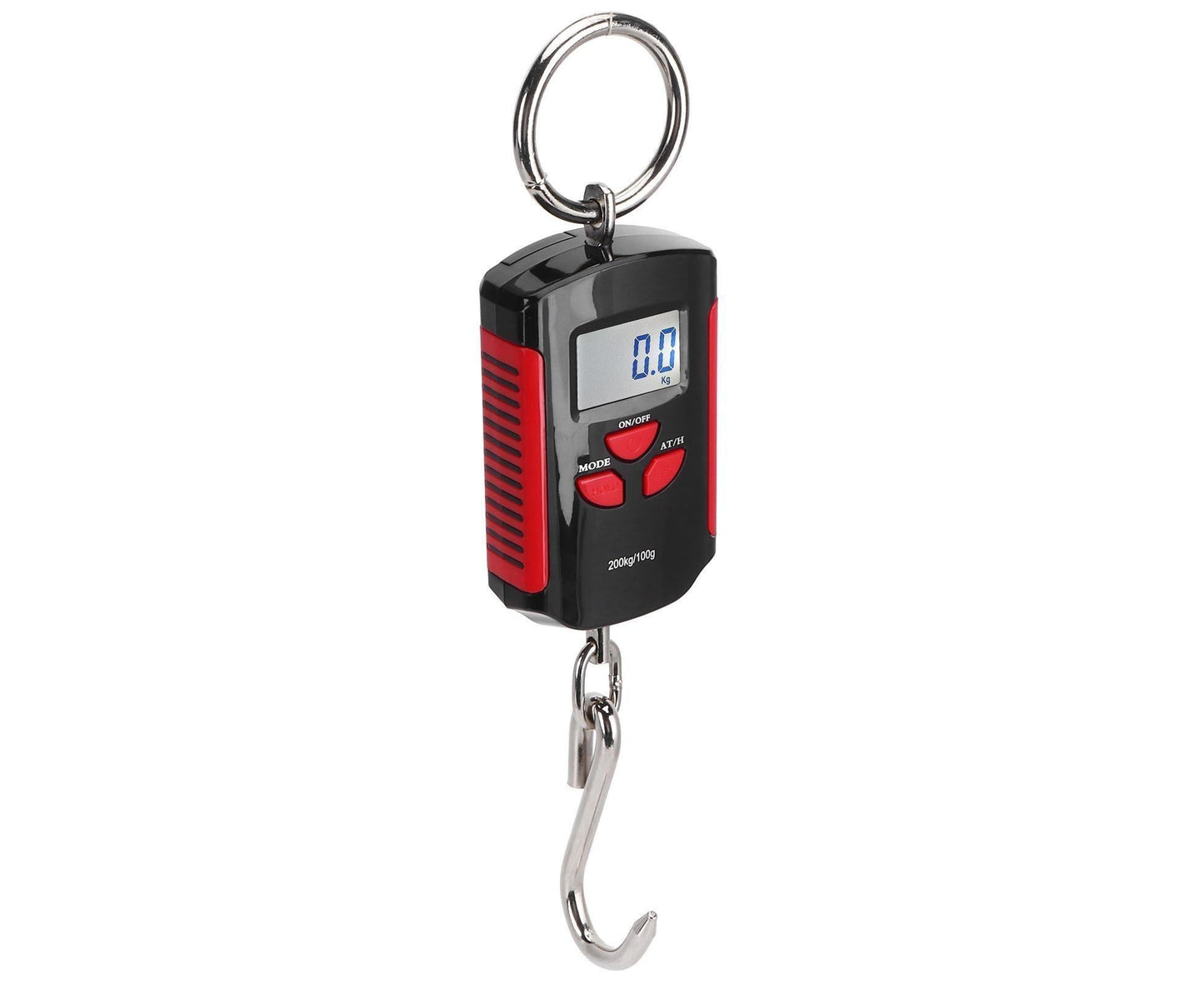 Portable Electronic Hanging Scale Digital LCD Backlit Display kg/lb/JIN 200KG W/HookRed Frame V1263-JX-1516