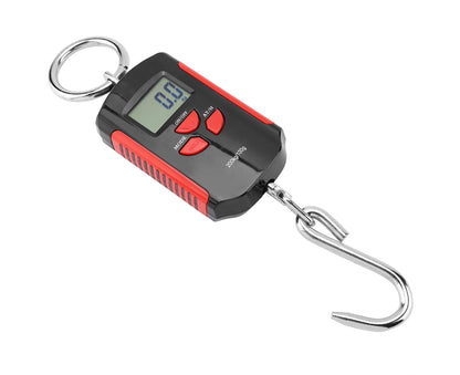 Portable Electronic Hanging Scale Digital LCD Backlit Display kg/lb/JIN 200KG W/HookRed Frame V1263-JX-1516