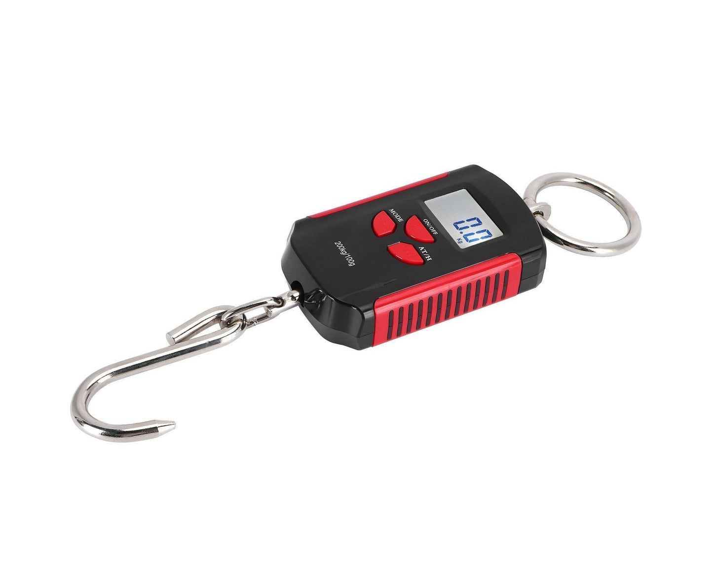 Portable Electronic Hanging Scale Digital LCD Backlit Display kg/lb/JIN 200KG W/HookRed Frame V1263-JX-1516