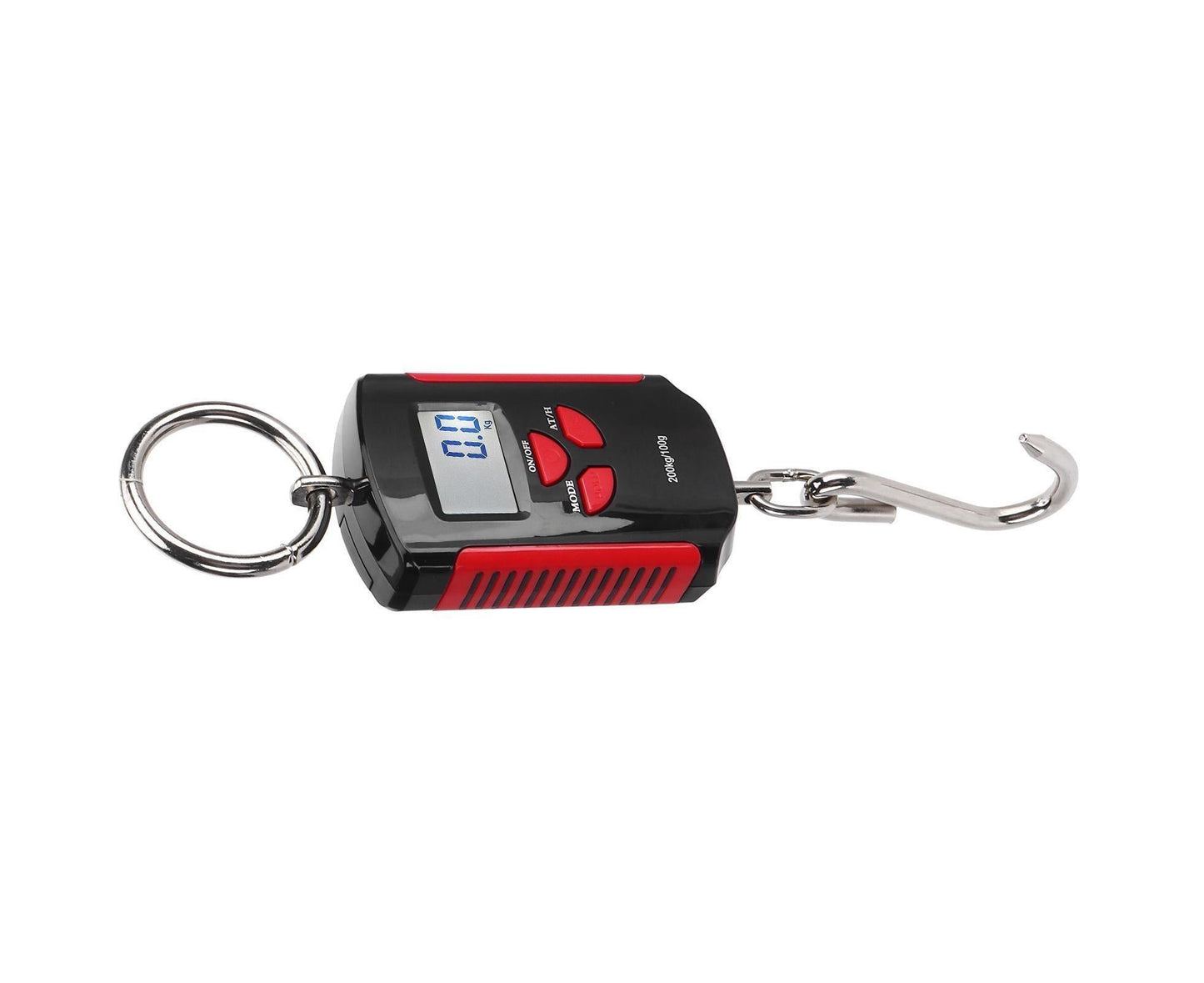 Portable Electronic Hanging Scale Digital LCD Backlit Display kg/lb/JIN 200KG W/HookRed Frame V1263-JX-1516