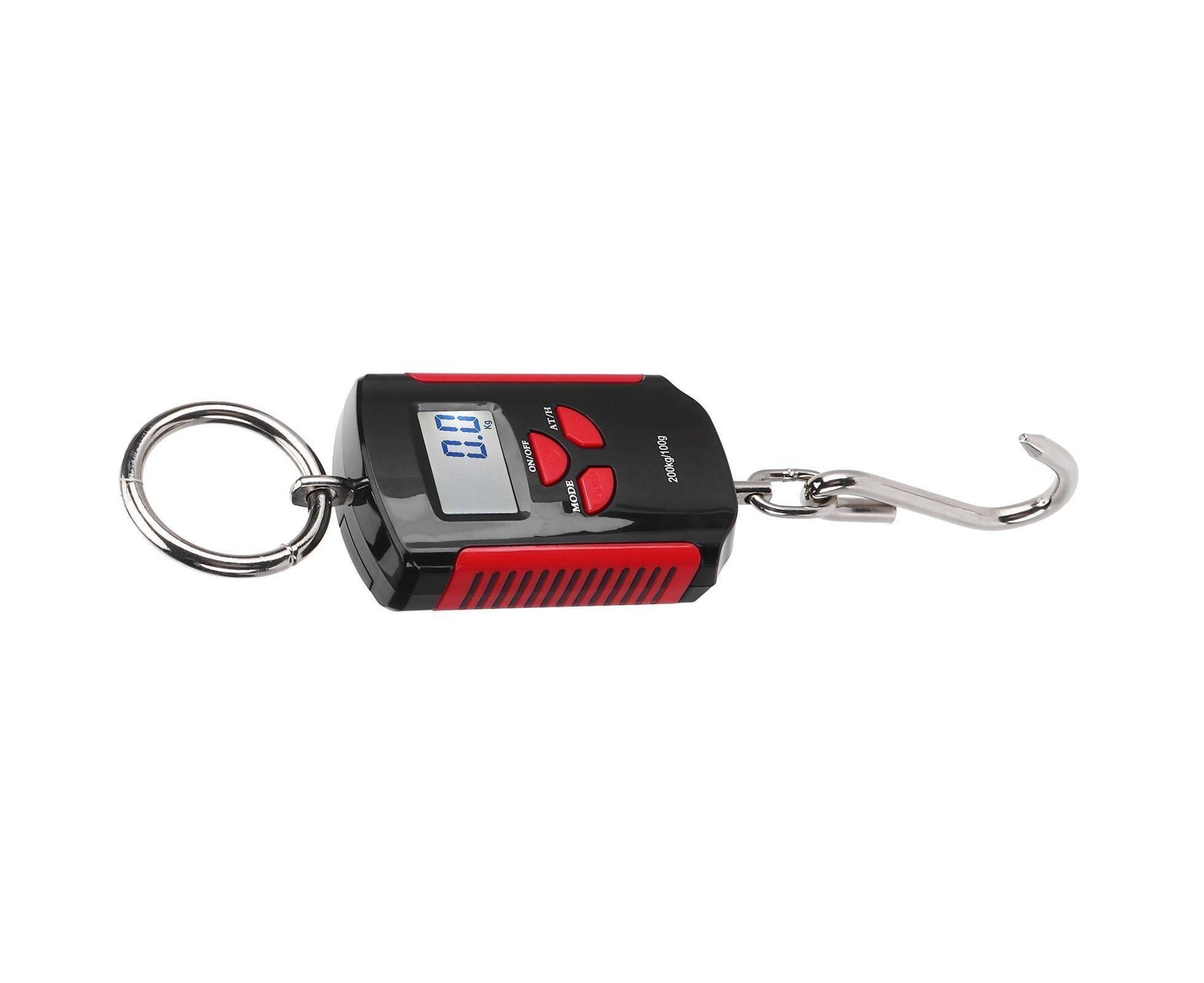 Portable Electronic Hanging Scale Digital LCD Backlit Display kg/lb/JIN 200KG W/HookRed Frame V1263-JX-1516