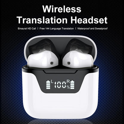 Language Translator Earbuds Bluetooth Support 144 Languages Translation Wireless Translator Earphone White V1263-JX-152