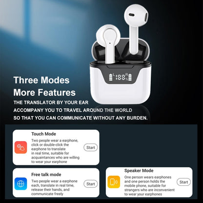 Language Translator Earbuds Bluetooth Support 144 Languages Translation Wireless Translator Earphone White V1263-JX-152