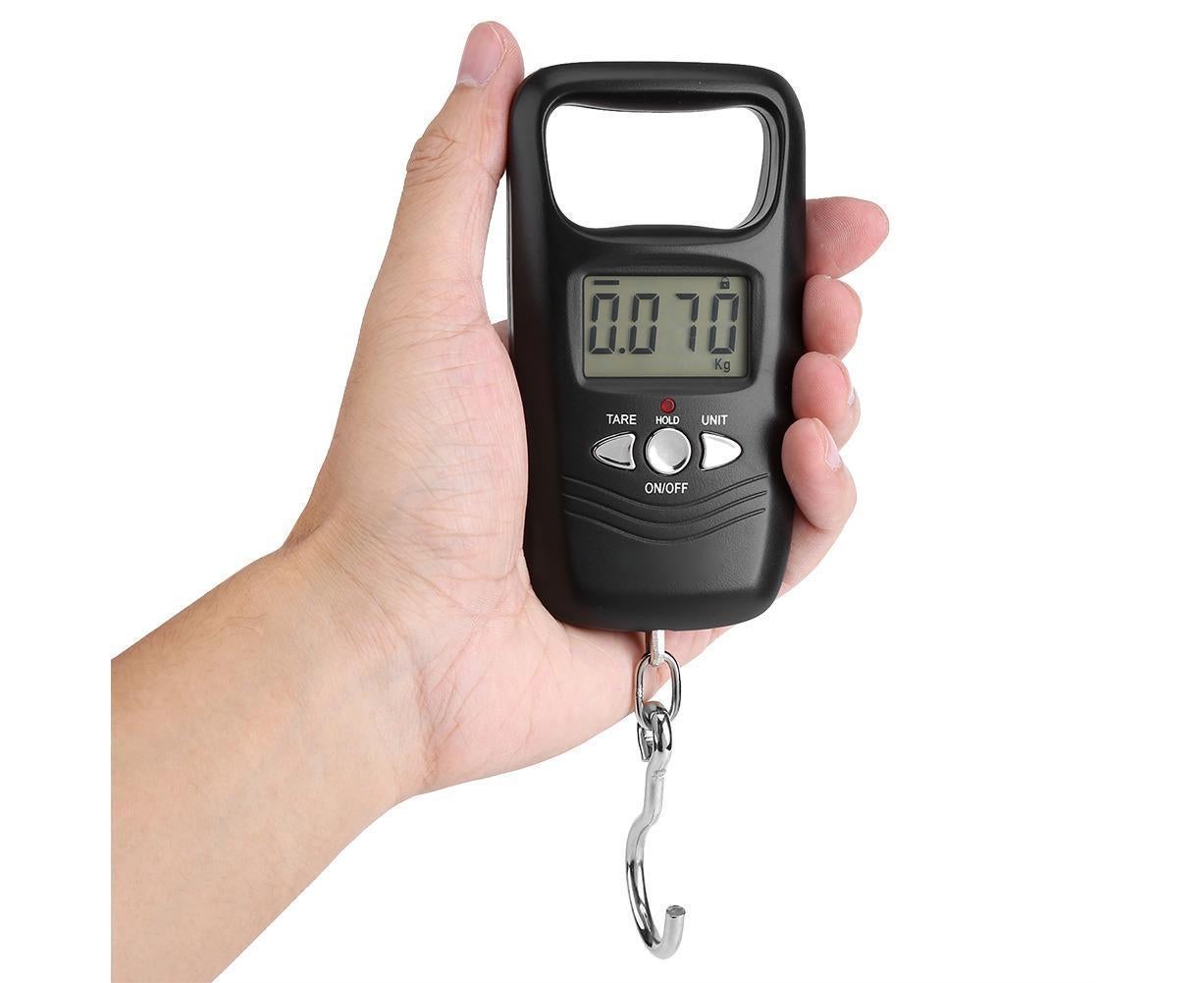WEIHENG 50kg LCD Digital Hanging Luggage Electronic Pocket Hook Scale with Backlight (Black) V1263-JX-1529